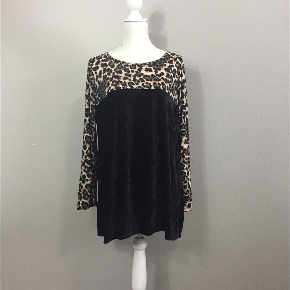 Plus Size Black Crushed Velvet Tunic